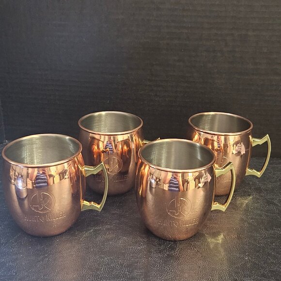 Hunt A Killer Detective Juice Copper Moscow Mule Mug Nickel Lined Set of 4 New - Picture 8 of 10